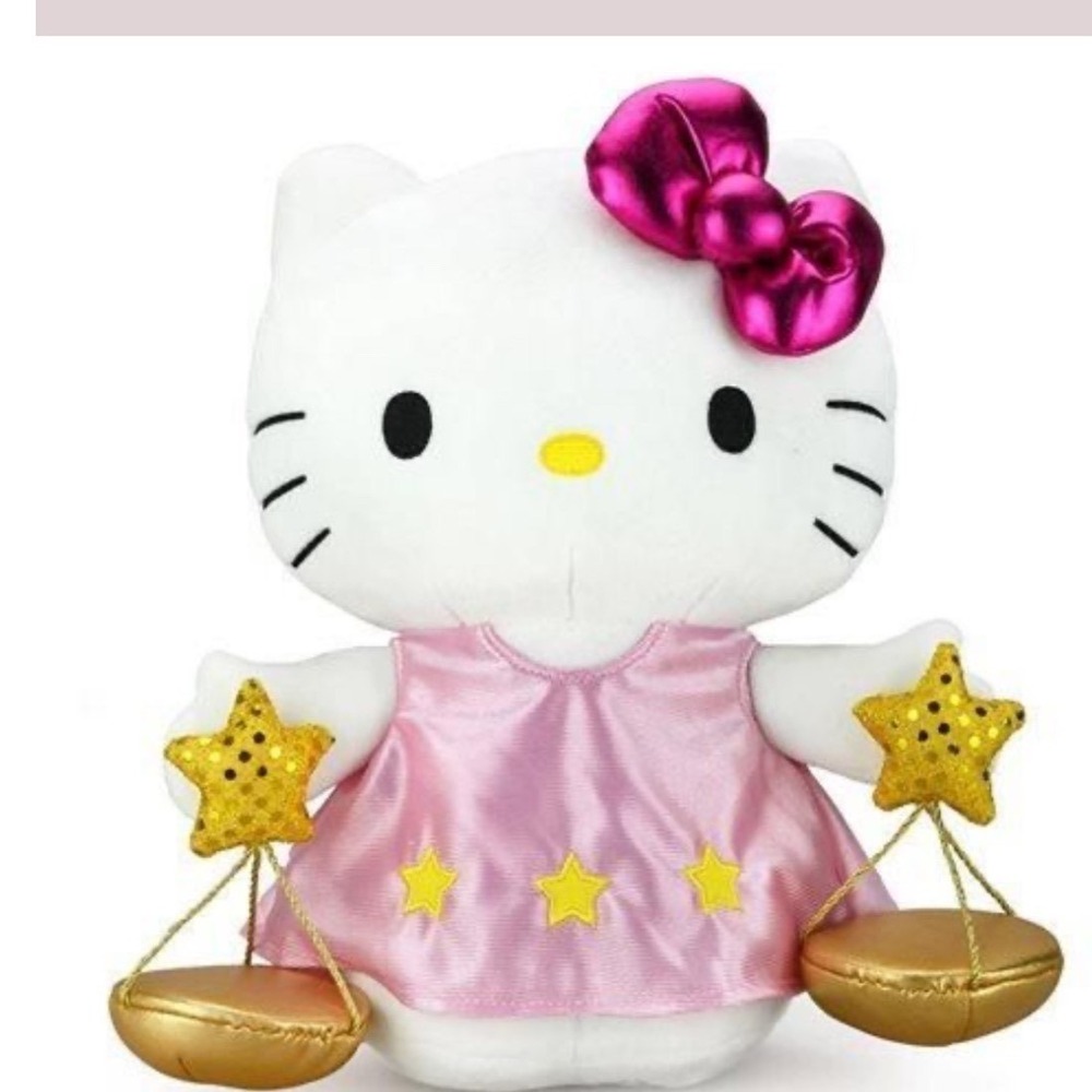 Sanrio Hello Kitty Plush Libra Zodiac Pink Gold Excellent‎ Star Scales Aesthetic